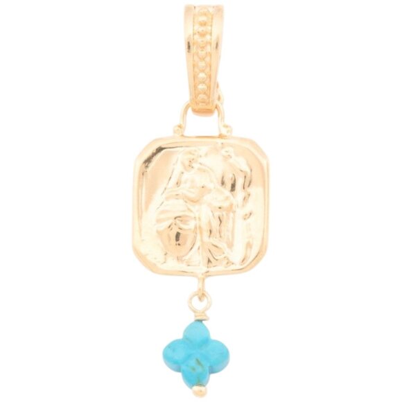 TAGLIAMONTE Made In Italy 18kt Gold Plated Magnesite Pendant - Picture 1 of 3